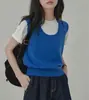 Essencial para Estilo em Camadas na Primavera: Colete de Tricô Versátil com Gola Redonda, Moderno e Simples