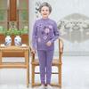 Terno de roupa íntima térmica forrada de lã para mães de meia-idade e idosas, 60 anos, avó de 70 anos, meia-calça de outono acolchoada com gola alta