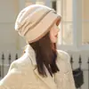Gorros de Otoño e Invierno para Mujer con Circunferencia de Cabeza Grande, Gorros de Pescador Pequeños, Gorros Versátiles Estilo Coreano, Gorros de Felpa Cálidos para Exteriores