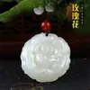 Pingente de Jade Branco de Hotan Rosa Pingente de Rosa de Jade Branco
