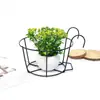 Estante para Macetas de Flores Colgantes de Hierro Forjado para Plantas Verdes Montado en la Pared Balcón Estante para Flores Maceta Verde Planta Suculenta Colgante para Barandilla