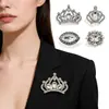 Broche de Corona de Aleación de Cristal y Pedrería de Nuevo Estilo Transfronterizo, Pin de Solapa Sencillo y Elegante para Traje