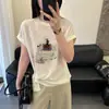 Camiseta Fina de Lino de Bambú Estilo Nuevo Top para Mujer Verano Dobladillo Irregular Holgada Versátil Camiseta de Punto