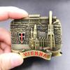 Ímã de geladeira de metal estéreo da cidade do Vietnã, ímã de geladeira de liga retrô em relevo personalizado, fábrica Fama