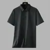 Camiseta de Seda Gelada de Verão para Homens de Meia-Idade Manga Curta Casual Conjunto Solto para Meia-Idade e Idosos Peça Dupla Roupa de Pai Calça Masculina