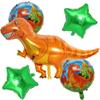Conjunto de combinação de dinossauro de 5 bolas Decoração de festa temática de dinossauro de aniversário infantil balão de folha de alumínio de dinossauro dos desenhos animados atacado