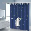 Juego de Cortina de Ducha, Sin Perforaciones, Impermeable y a Prueba de Moho, Lona para Baño, Cortina de Ducha Gruesa de Dibujos Animados, Bloqueo de Agua