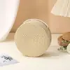 Bolso de Paja Bolso Tejido de Playa Nuevo Ingreso 2025 Estilo de Lujo Bolso Redondo Pequeño Tejido de Paja Bolso Cruzado para Teléfono Móvil Grande Mediano Pequeño