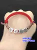 Prata Pura s999 Retro Paz e Alegria Contas Separadas Contas Redondas Corda de Mão Trançada Pulseira Colar Acessórios DIY Feitos à Mão