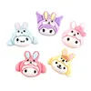 Pegatinas Decorativas Kuromi Conejo de Dibujos Animados Hecho a Mano para Niños Funda de Teléfono Móvil Accesorios de Resina Accesorios para el Cabello DIY
