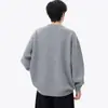 2026 em estoque, novo suéter de malha masculino de outono, falso duas peças, gola redonda, manga longa, blusa de caimento solto