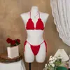 Biquíni de Crochê Tridimensional com Flores, Corte Vazado, Cor Lisa, Proteção Solar, Roupa Sexy para Mulheres - Férias na Praia Europeia e Americana da Amazon