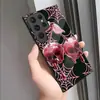 Funda Rosa Calavera Transfronteriza para Teléfono Galaxy S25 Funda Protectora Red de Araña Samsung S23 Funda de Vidrio de Gama Alta