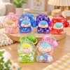 Chaveiro Popular Preenchido com Óleo com Desenhos de Frutas com Areia Líquida, Fofo Chaveiro de Durian e Pêssego, Presente de Máquina de Garra