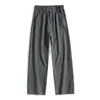 Calça masculina de algodão puro estilo retrô americano, com corte ligeiramente curvo, novo produto de outono, calça de trabalho com corte diagonal