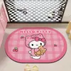 Alfombra de Piso de Barro de Diatomeas de Dibujos Animados Hello Kitty Alfombrilla para Pies Absorbente de Agua Antideslizante para Baño Felpudo Resistente al Desgaste y a la Suciedad para la Entrada