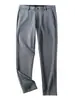 Novas Calças Masculinas Grossas para Uso Externo Outono e Inverno, Perna Reta Malha Elástica Esportiva Casual G0220