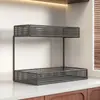 Caixa de armazenamento de temperos para cozinha, organizador de bancada multicamadas para garrafas de óleo, sal, molho e vinagre, prateleira de armazenamento de temperos para casa