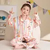 Novos Pijamas Infantis para Meninos Primavera e Outono Finos de Manga Longa Cardigã Desenho Animado Adolescentes Roupas de Casa Podem Ser Usadas Fora do Conjunto