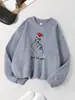Diseñada para el Corazón que Amas, Sudadera para Mujer con Cuello Redondo a la Moda, Streetwear, Suéter Cómodo y Suave