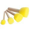 Pincel de esponja para pintura infantil 4 conjuntos carimbo de bastão de cogumelo ferramenta de jardim de infância conjunto de pincéis de esponja