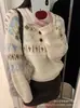 Suéter jacquard transfronterizo Fair Isle suave y acogedor para mujer, nuevo estilo retro de otoño e invierno, cuello camisero, jersey de punto grueso, corte holgado