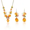 Set Transfronterizo Moda Europea y Americana Cadena para Clavícula de Gota de Agua Amarilla Tendencia Joyería Estilo Ins