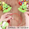 Gorro Rojo de Santa Claus Navideño Sombrero de Fieltro Diadema Kit de Materiales Hecho a Mano para Niños Decoraciones de Jardín de Infancia DIY