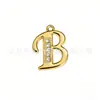 Nuevo Llavero de Metal con Incrustaciones de Diamantes de 26 Letras, Colgante para Bolso, Colgante Sencillo para Collar, Accesorios DIY, Venta al por Mayor