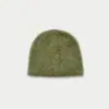 Gorro de Punto Cepillado de Color Sólido Mezclado con Lana de Alpaca Hecho a Mano para Mujer Otoño Invierno Gorro Corto de Lana a Juego