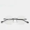 Gafas Redondas Sin Montura para Hombres y Mujeres, Anti-Luz Azul, Gafas Planas Antirradiación, Se Pueden Equipar con Lentes Graduadas Sin Montura Cortadas al Borde para Miopía