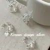 Diseño Nicho Coreano Joyería Minimalista de Plata Anillo de Plata de Ley S925 con Diseño Hueco de Gota de Agua Empalmada con Diseño Único y Estilo Versátil