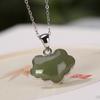 Yilu plata S925 plata esterlina chapado en oro cloisonné Hetian Jade jade blanco colgante vintage candado Ruyi colgante para mujer