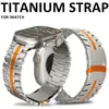 Pulseira de metal titânio aplicável para Apple Watch 38mm 42mm Pulseira de smartwatch de metal Homem de Ferro