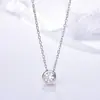 Collar de Burbuja Pequeña con un Solo Diamante del Mismo Estilo de Zhao Silu para Mujer Cadena de Clavícula de Alto Gama con Baño de Oro de 18 Quilates en Plata de Ley 925 Que No Se Desvanece