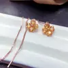 Atacado de fábrica explosões brincos de citrino natural S925 prata incrustado pedra principal 4*4 vendendo Europa e Estados Unidos para construir um atacado
