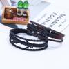 Punk 2018 Nuevo Pulsera de Cuero con Hebilla de Flecha Chapada en Negro Suministro Estable Transfronterizo Pulsera de Estudiante Imitación de Piel de Vaca