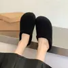 Chinelos de Pelo Birkenstock Femininos 2026 Estilo Novo de Inverno Uso Externo Acolchoado Quente Slip-on Bico Fechado Meio Chinelo