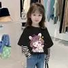 G2526 # Estilo Novo Primavera 2025 Camiseta Manga Longa para Meninas, Super Estilosa e Fashion para Bebês Meninas, Segunda Pele Falsa de Duas Peças para Crianças.