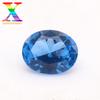 Wuzhou forma de huevo 119# gema de cristal azul afilado piedra desnuda fábrica venta al por mayor tamaño 2*3-13*18mm calidad estable