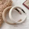 Faixa de Cabelo Estilo Francês Topo da Cabeça Alta Feminina Aba Larga Outono e Inverno Faixa para Lavar o Rosto Cor Sólida Versátil Toque de Alto Padrão Prendedor de Cabelo Acessório de Cabeça Compra Zero