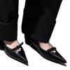 En stock Versión de Piel de Oveja ~ Elegante Zapato Mary Jane Elevado con Lazo Puntiagudo para Mujer, Boca Baja Slip-on, Zapatos Franceses