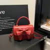 Diseño de Nicho Elegante Lazo Otoño 2026 Nueva Moda Textura de Alta Calidad Versátil Bolso Cuadrado Pequeño Cruzado de Un Hombro
