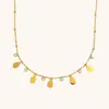 Colar Corrente com Pingente Gota de Zircônia Europeu e Americano Cruzado Aço Inoxidável Banhado a Ouro 18K Design de Nicho Colar de Alta Qualidade para Mulheres