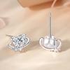 Aretes de plata esterlina S925 para mujer, aretes frescos de Corea del Sur para mujer, moda, diamante, amor, circón, joyería de alta gama al por mayor