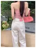 Jeans Blancos para Mujer, Otoño 2025 Nuevos de Cintura Alta Adelgazantes Rectos Sueltos Petite de Largo Completo Pantalones de Pierna Ancha