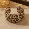 Moda Europea y Americana Estampado de Leopardo Pulsera Ancha Abierta en Forma de C de Acetato Comercio Exterior Transfronterizo Pulsera Exagerada con Patrón Geométrico