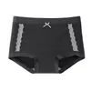 Ropa Interior Femenina de Encaje Retro Francés con Empalme 10A Algodón Puro Antibacteriano Sin Costuras Amigable con la Piel Transpirable Boxer de Cintura Media