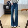Jeans acampanados de tiro alto, elásticos en cuatro direcciones, adelgazantes y que abrazan las piernas para mujer, 26 colección de otoño, corte slim, estilo retro, H090405