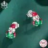 Pendientes Navideños de Invierno Avale S925 Pendientes de Papá Noel y Reno Pendientes de Joyería Accesorios al por Mayor para Mujer